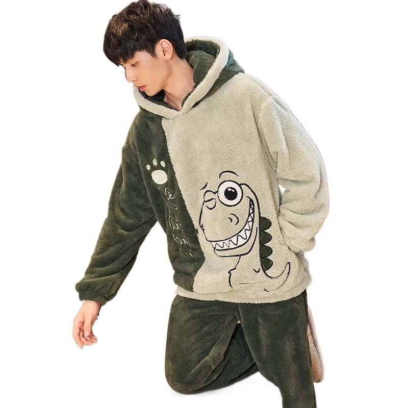 Fashion Comfort Pajamas Men's Autumn and Winter Fleece Thickened Coral Fleece Teen Cartoon Men's Outer Wear Warm Loungewear Suit
Fashion Comfort Pajamas Men's Autumn and Winter Fleece Thickened Coral Fleece Teen Cartoon Men's Outer Wear Warm Loungewear Suit
