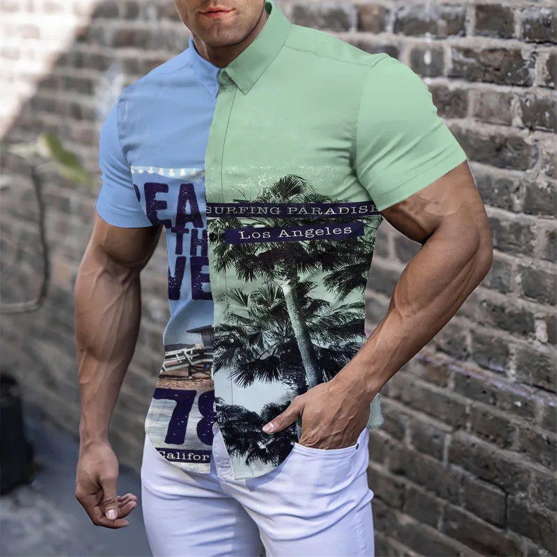 Hot Sale Letter Printing Men's Clothing Casual Fashion Printed Shirt Single-Breasted Cardigan Short Sleeves Shirt Men
Hot Sale Letter Printing Men's Clothing Casual Fashion Printed Shirt Single-Breasted Cardigan Short Sleeves Shirt Men