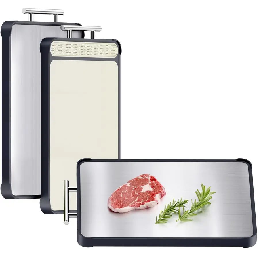 Pack Stainless Steel Cutting Board Set, Large Cutting Boards for Kitchen, Double Sided Meat Chopping Board with Handle, Non Toxi
Pack Stainless Steel Cutting Board Set, Large Cutting Boards for Kitchen, Double Sided Meat Chopping Board with Handle, Non Toxi