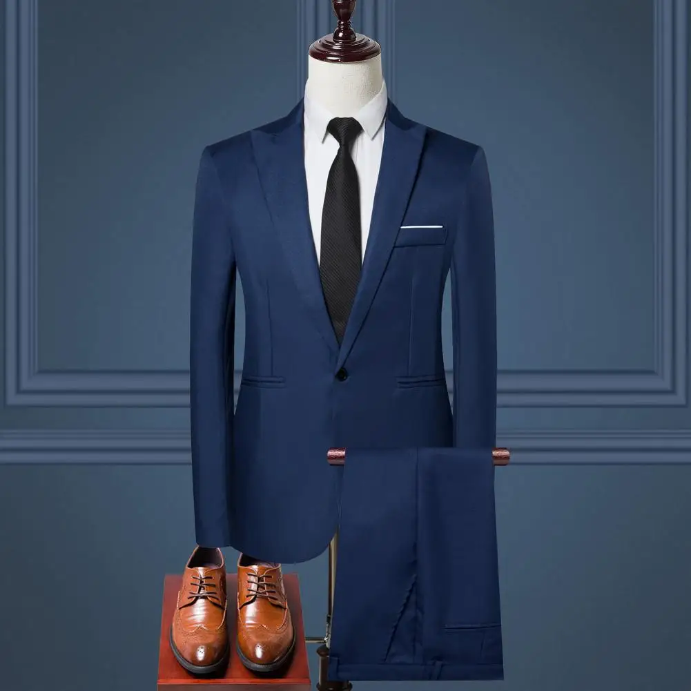 Formal Occasion Suit Men's Business Suit Set Lapel Single Breasted Coat Slim Fit Pants Solid Color Workwear for Professional
Formal Occasion Suit Men's Business Suit Set Lapel Single Breasted Coat Slim Fit Pants Solid Color Workwear for Professional