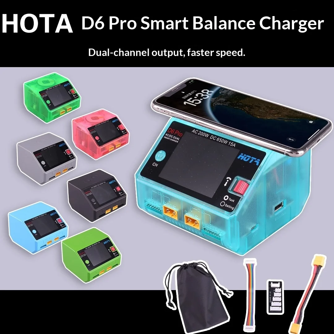 HOTA D6Pro Smart Balance Charger for Model Aircraft, Cars, Boats, and Drones - Lithium-ion Battery 650W 15A
HOTA D6Pro Smart Balance Charger for Model Aircraft, Cars, Boats, and Drones - Lithium-ion Battery 650W 15A