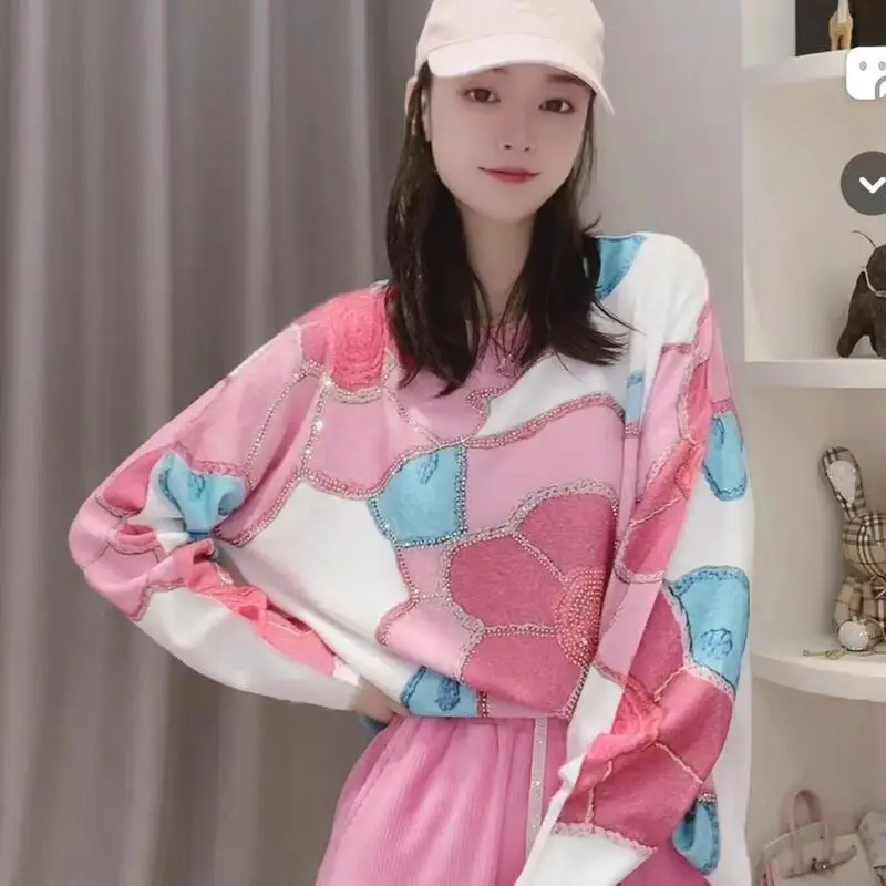 Girl O-Neck Sequined Sweater Woman Fashion Long Sleeves Loose Knitted Shirt Anti Aging Versatile Spring Autumn Outside Clothes
Girl O-Neck Sequined Sweater Woman Fashion Long Sleeves Loose Knitted Shirt Anti Aging Versatile Spring Autumn Outside Clothes