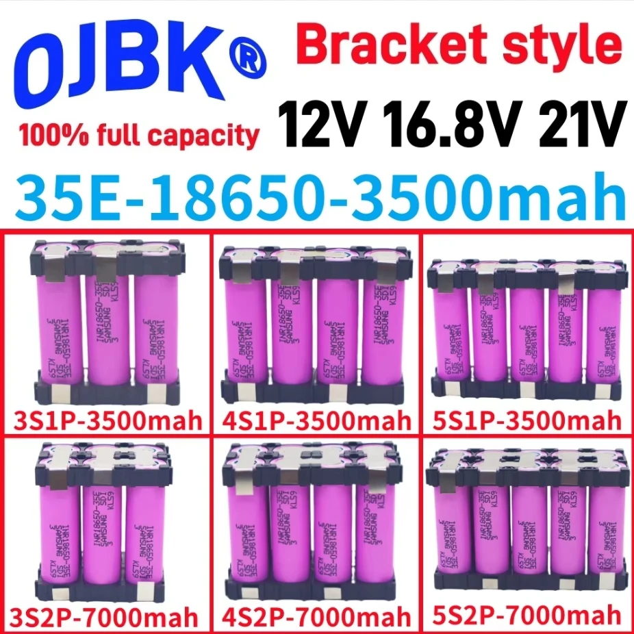 Brand New 100% Full Capacity 20A 18650 35E 3500mAh 7000mAh 3S 4S 5S 12.6V 14.8V 18V DIY Screwdriver Battery Welding Battery Pack
Brand New 100% Full Capacity 20A 18650 35E 3500mAh 7000mAh 3S 4S 5S 12.6V 14.8V 18V DIY Screwdriver Battery Welding Battery Pack