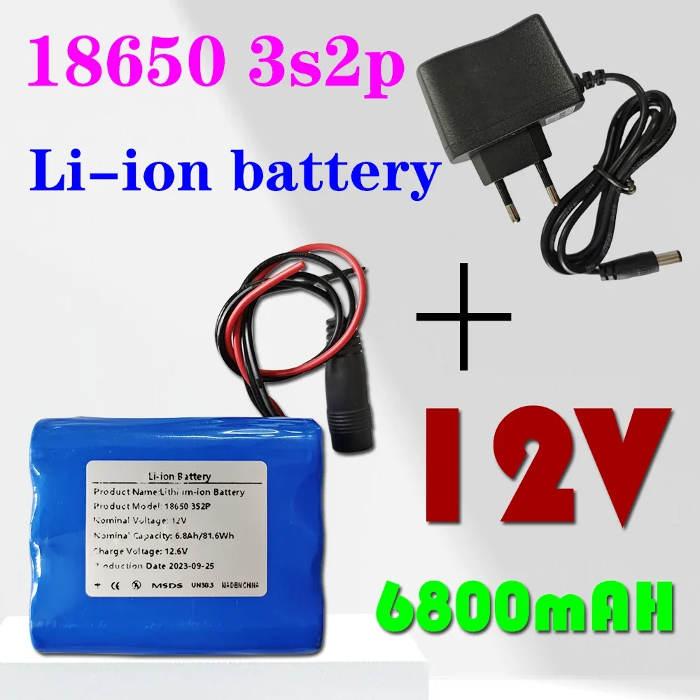 New Portable 3S2P 12V 6800mah Rechargeable Li-Ion Battery, For LED Lamp Light fishing lights+ Charger
New Portable 3S2P 12V 6800mah Rechargeable Li-Ion Battery, For LED Lamp Light fishing lights+ Charger