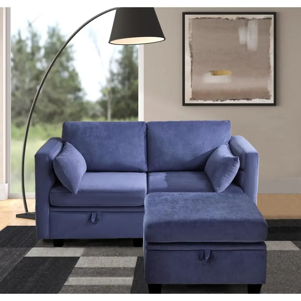 L-Shaped Loveseat with Storage, Reclining, Ottoman, 57 Sectional, Ideal for Small Spaces, Office, Bedroom, Dorm (Blue)
L-Shaped Loveseat with Storage, Reclining, Ottoman, 57 Sectional, Ideal for Small Spaces, Office, Bedroom, Dorm (Blue)