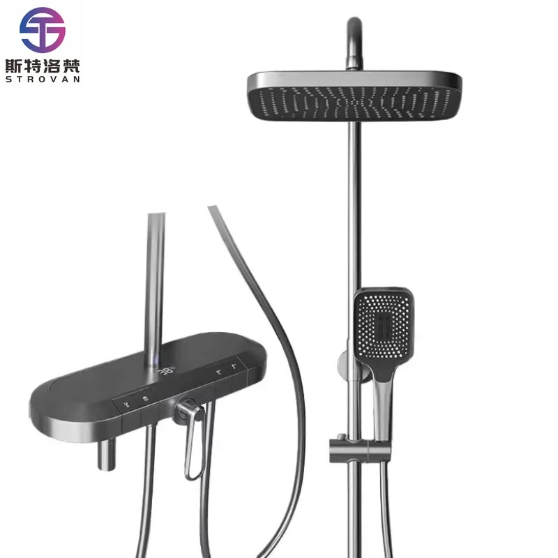 2024 Black Gray Piano Digital Shower System Cold and Hot Water Mixer 4 Functions Rainfall Shower Head Bathroom Shower Set
2024 Black Gray Piano Digital Shower System Cold and Hot Water Mixer 4 Functions Rainfall Shower Head Bathroom Shower Set
