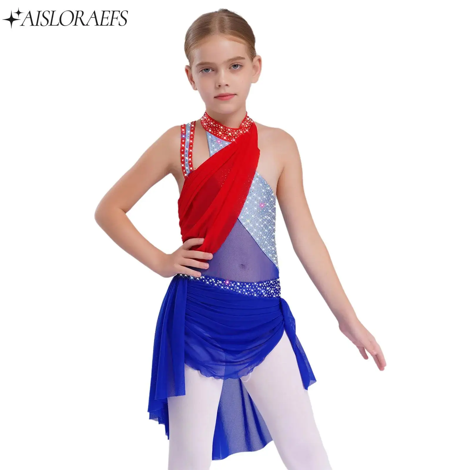 Kids Girl Sparkling Rhinestones Figure Skating Costume Sleeveless Crisscross Strappy Back Color Block Modern Lyrical Dance Dress
Kids Girl Sparkling Rhinestones Figure Skating Costume Sleeveless Crisscross Strappy Back Color Block Modern Lyrical Dance Dress