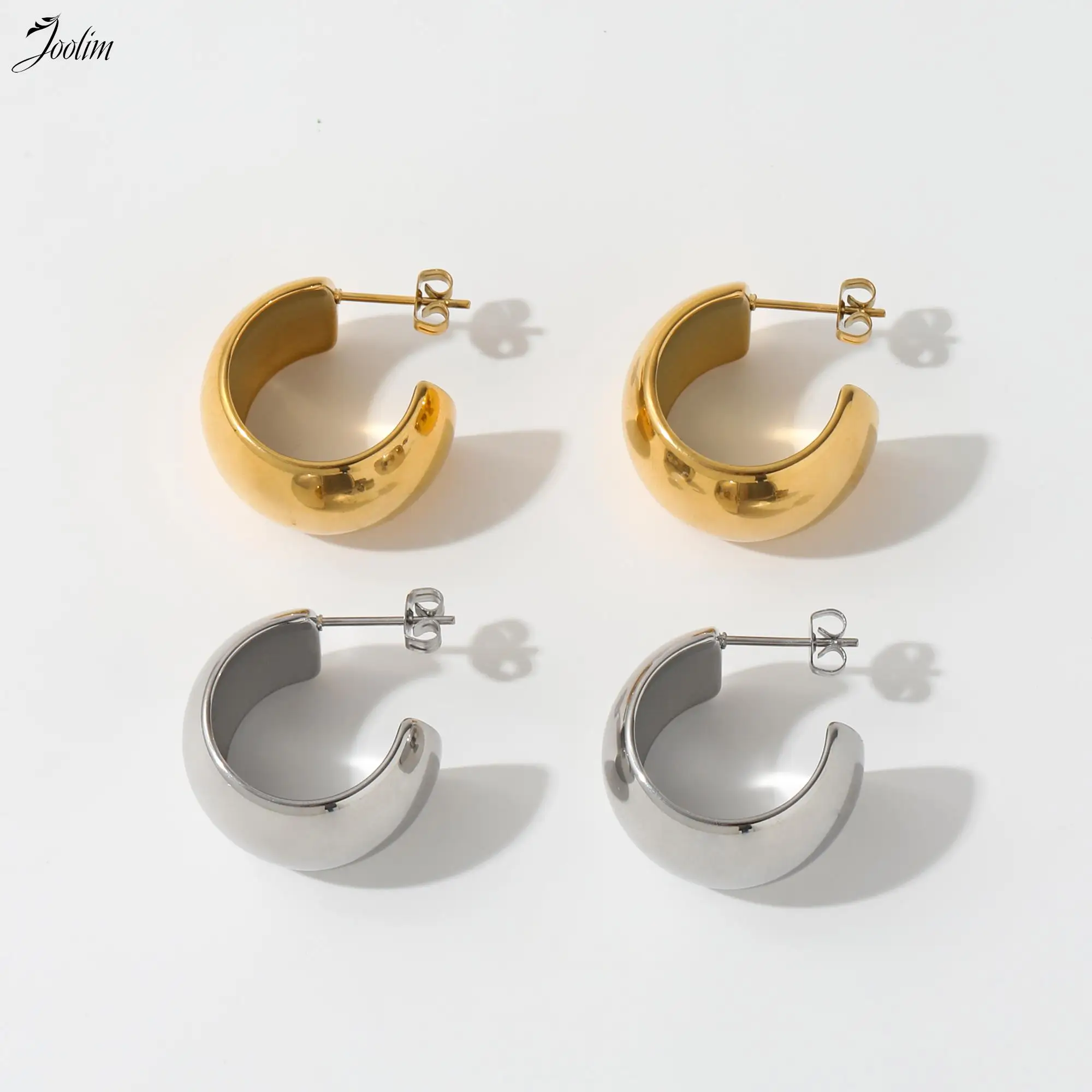 JOOLIM Jewelry High End PVD Wholesale No Fade Chic Chunky Geometric Smooth C-shaped Hoop Stainless Steel Earring For Women
JOOLIM Jewelry High End PVD Wholesale No Fade Chic Chunky Geometric Smooth C-shaped Hoop Stainless Steel Earring For Women