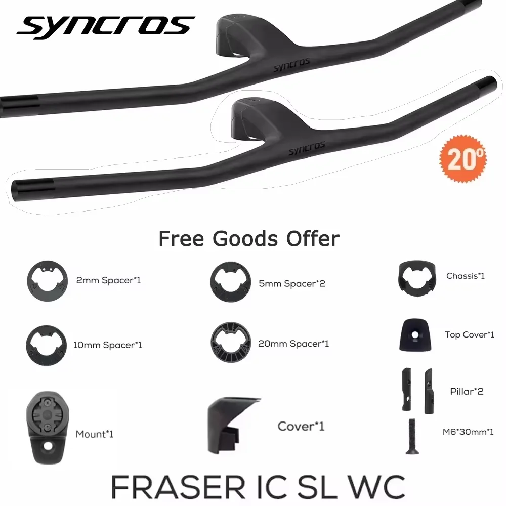 SYNCROS FRASER IC SL WC For Sparks Frame 740MM -20 degrees Full Carbon Fibre Integrated Cockpit MTB Handlebar Titanium screws
SYNCROS FRASER IC SL WC For Sparks Frame 740MM -20 degrees Full Carbon Fibre Integrated Cockpit MTB Handlebar Titanium screws