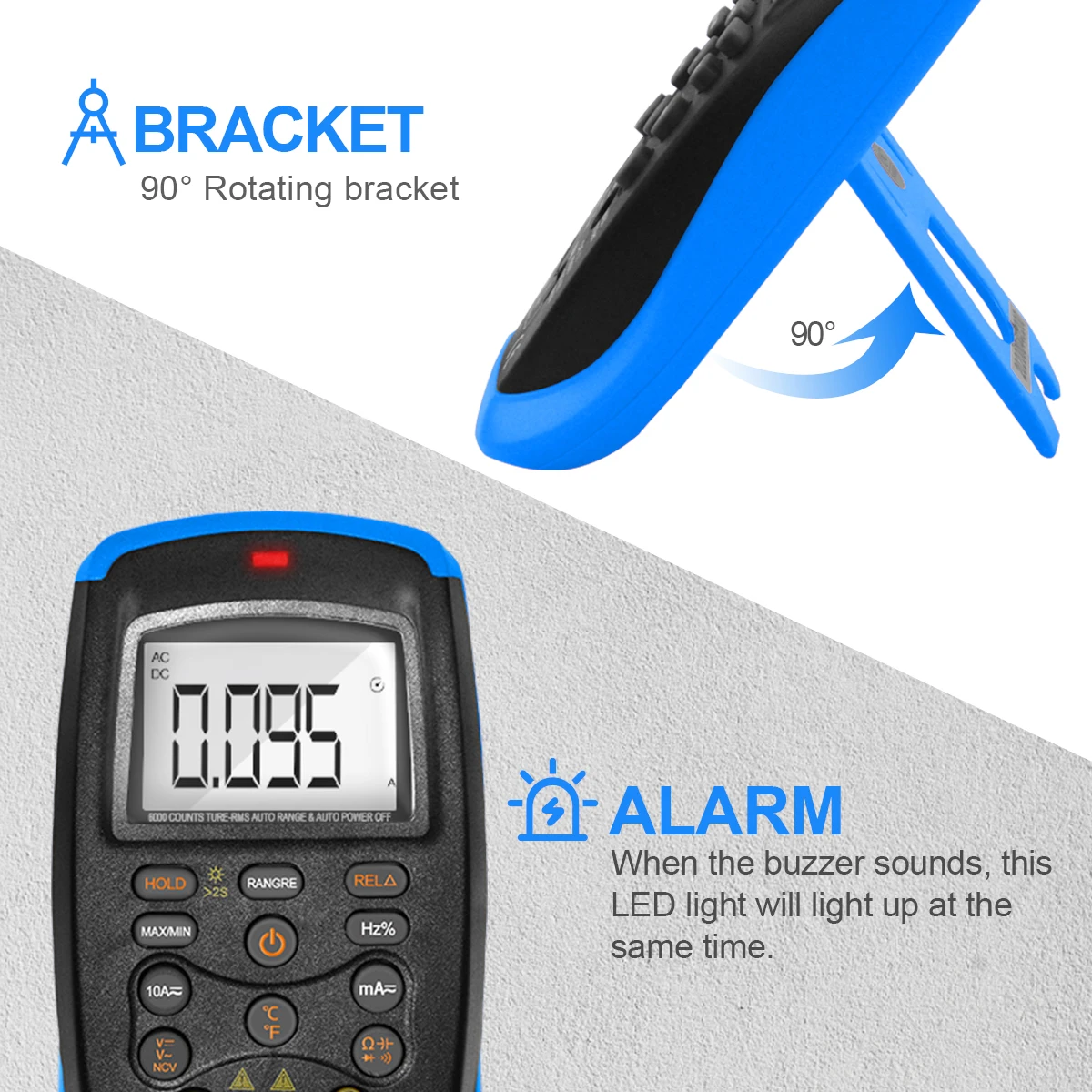 Holdpeak True RMS Digital Multimeter 6000 Counts NCV Auto/Manual Range AC/DC Voltage Current Temp Capacitance
Holdpeak True RMS Digital Multimeter 6000 Counts NCV Auto/Manual Range AC/DC Voltage Current Temp Capacitance