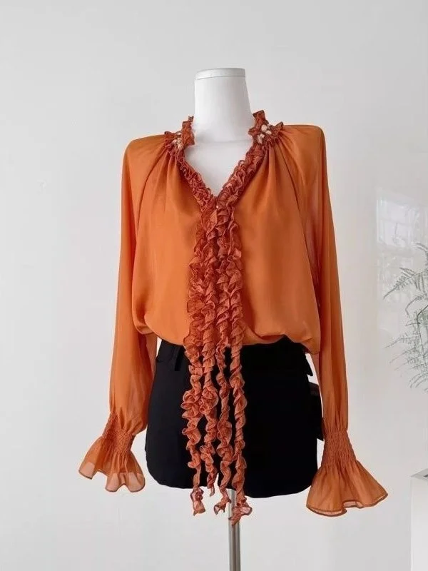 Early Spring 2026 Women's Fashionable Lantern Sleeve Shirt Bow Tie Top Ageless Elegant Long Sleeve V-Neck Zipper Closure
Early Spring 2026 Women's Fashionable Lantern Sleeve Shirt Bow Tie Top Ageless Elegant Long Sleeve V-Neck Zipper Closure