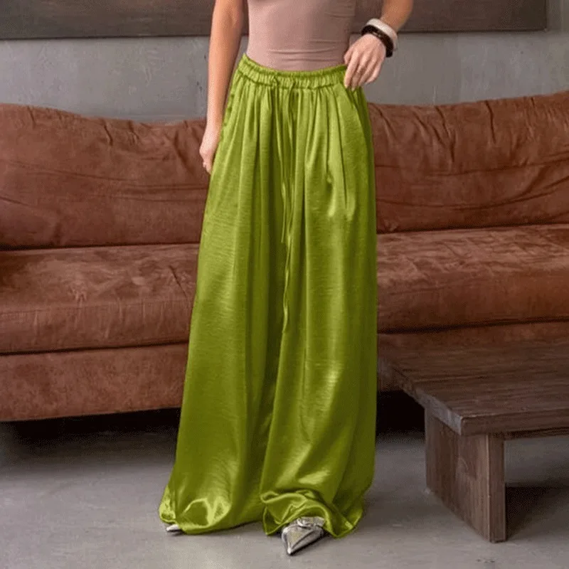 Ticketsx Women's Fashion Satin Pants Solid Vintage Lace Up Patchwork Loose Trouser Summer Elegant Casual Commute Female Trousers
Ticketsx Women's Fashion Satin Pants Solid Vintage Lace Up Patchwork Loose Trouser Summer Elegant Casual Commute Female Trousers