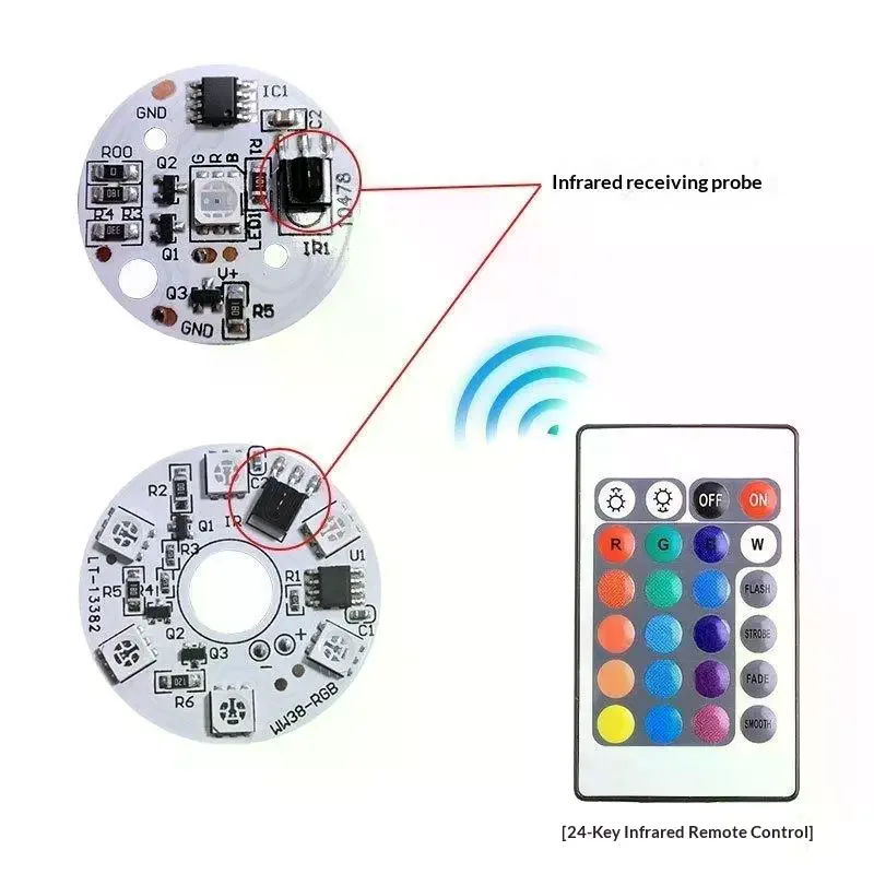 1 Set USB Cable And Remote Control DIY Model Display Light LED PCB Light Board DC5V Colorful Gradient LED RGB Light Board
1 Set USB Cable And Remote Control DIY Model Display Light LED PCB Light Board DC5V Colorful Gradient LED RGB Light Board