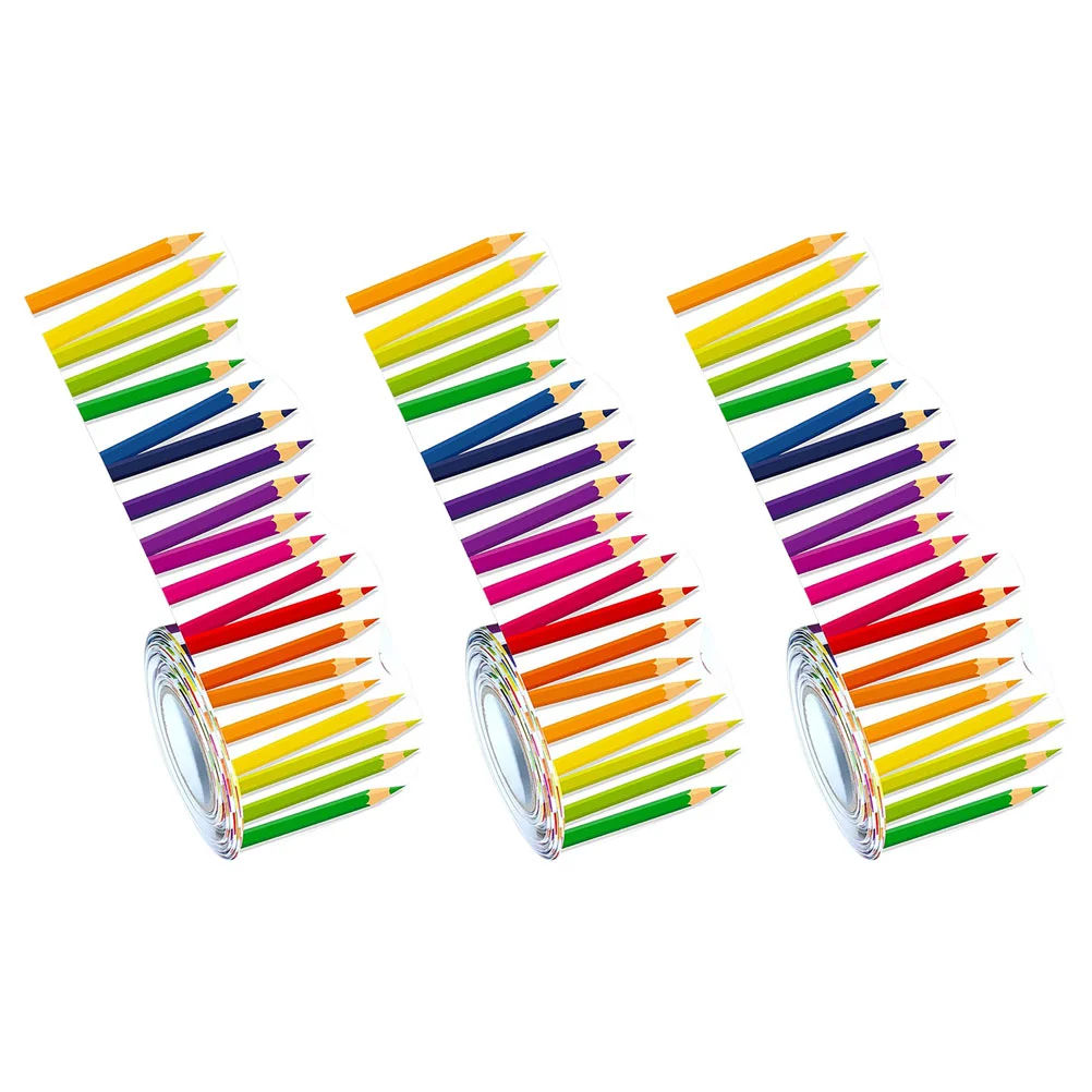 3 Rolls Border Pencil Sticker Bulletin Board Trim School Girl Style Classroom Decor Wall Decorations Coated Paper Stickers Door
3 Rolls Border Pencil Sticker Bulletin Board Trim School Girl Style Classroom Decor Wall Decorations Coated Paper Stickers Door
