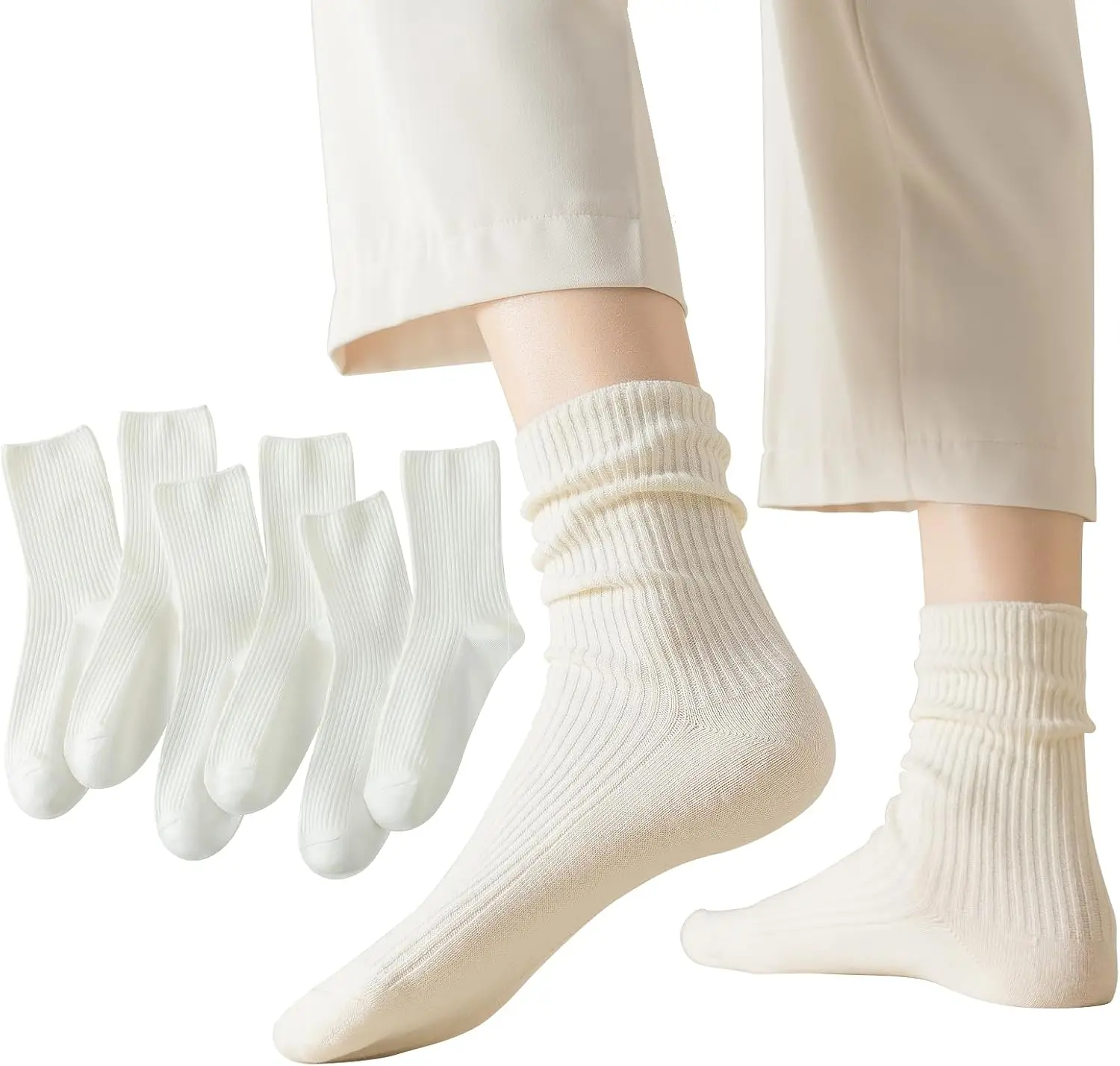 6 Pack Women's Cotton Crew Socks - Cute Casual Athletic Soft Aesthetic for Everyday Wear
6 Pack Women's Cotton Crew Socks - Cute Casual Athletic Soft Aesthetic for Everyday Wear