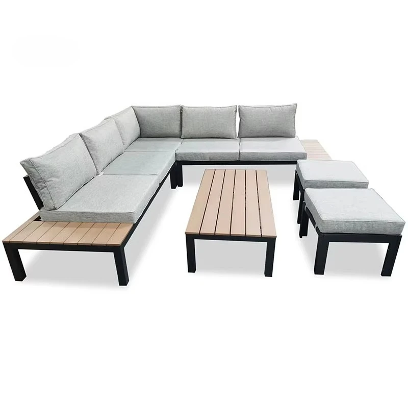 Luxury Patio Garden Set Furniture Aluminum Alloy Sofa Set Sectional Balcony Lounge Aluminium Teal Wood Wooden Outdoor Sofa Set
Luxury Patio Garden Set Furniture Aluminum Alloy Sofa Set Sectional Balcony Lounge Aluminium Teal Wood Wooden Outdoor Sofa Set