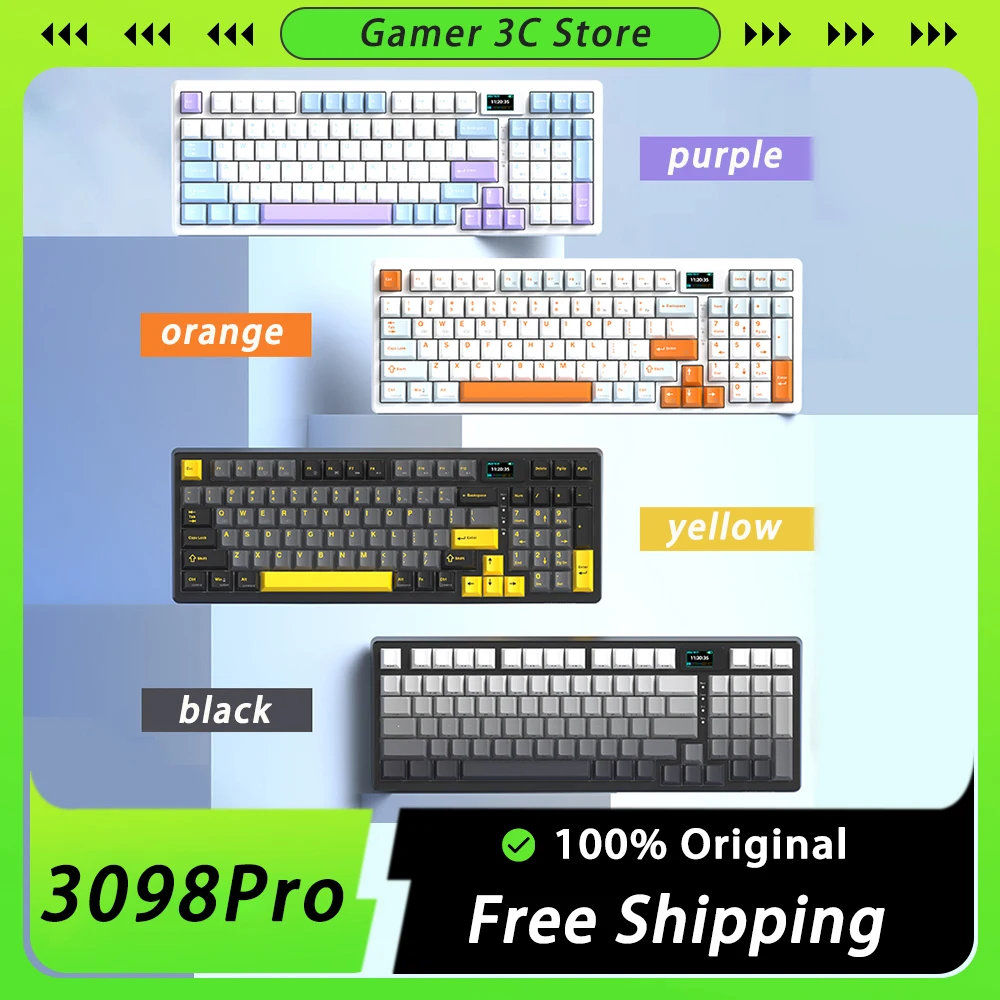 Механическая клавиатура MONKA 3098Pro, трехрежимная игровая клавиатура с RGB подсветкой, с возможностью замены клавиш в офисе
Механическая клавиатура MONKA 3098Pro, трехрежимная игровая клавиатура с RGB подсветкой, с возможностью замены клавиш в офисе