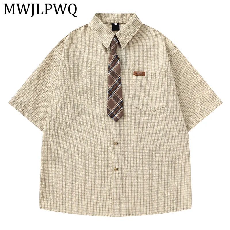 MWJLPWQ Summer American Retro Loose Shirt For Men College Style Plaid Pocket Casual Short Sleeve Unisex Tops Summer Chic 15781
MWJLPWQ Summer American Retro Loose Shirt For Men College Style Plaid Pocket Casual Short Sleeve Unisex Tops Summer Chic 15781
