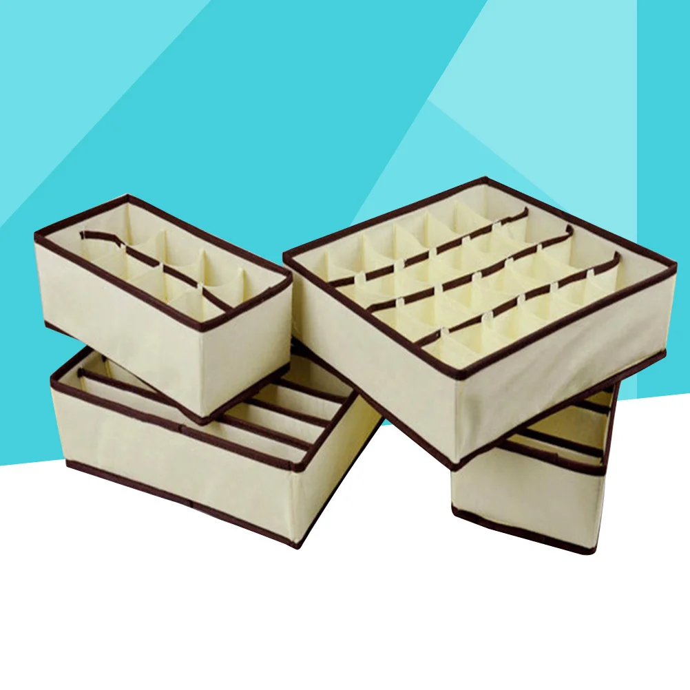 4Pcs Bra Underwear Storage Box Creamy-White Non-Woven Closet Organizer Quick Find Divider for Socks Scarves Small Accessories
4Pcs Bra Underwear Storage Box Creamy-White Non-Woven Closet Organizer Quick Find Divider for Socks Scarves Small Accessories