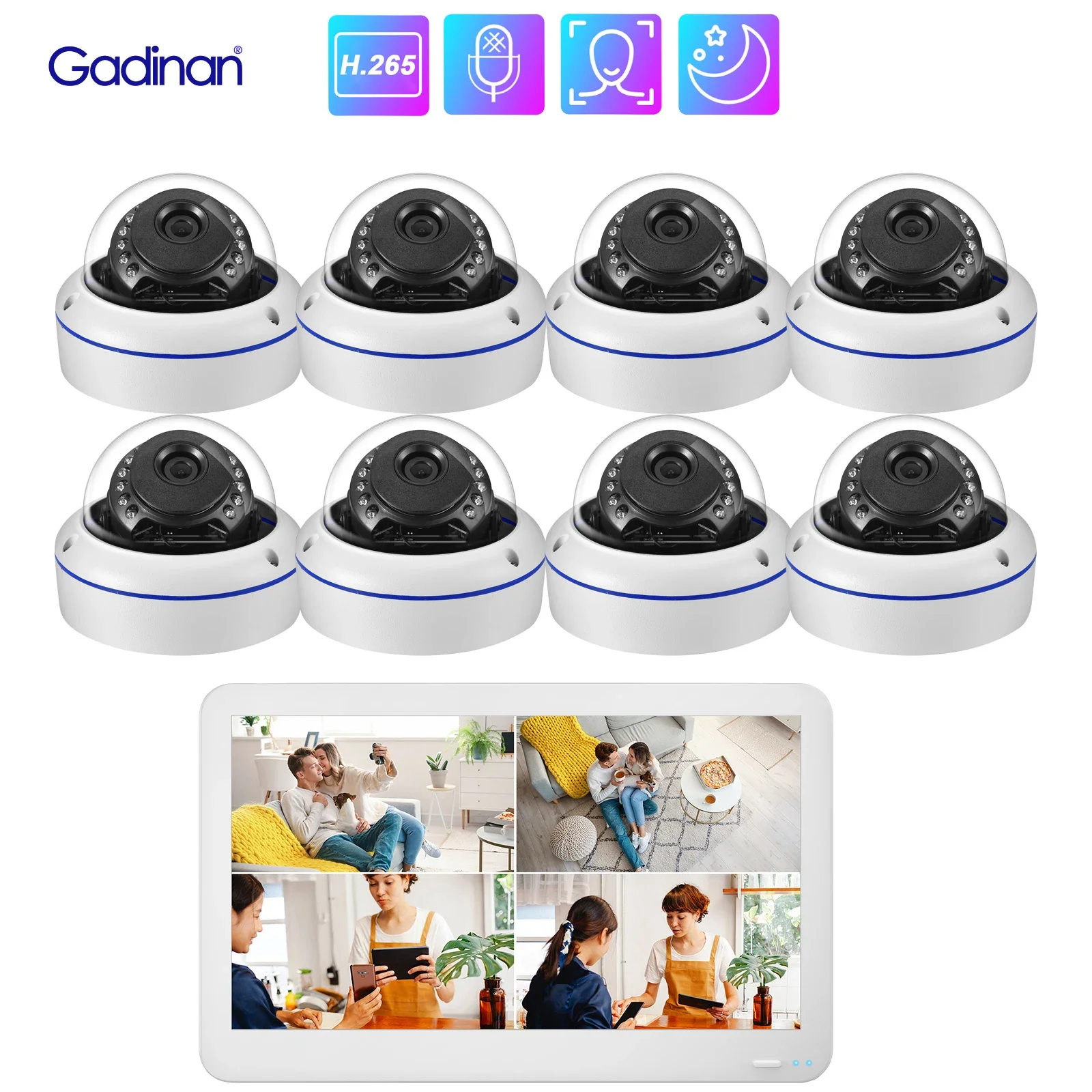 Gadinan 8CH 8MP POE IP-камера Система 11,6-дюймовый ЖК-экран Монитор NVR Комплект Наружная безопасность Защита Обнаружение лица Наблюдение
Gadinan 8CH 8MP POE IP-камера Система 11,6-дюймовый ЖК-экран Монитор NVR Комплект Наружная безопасность Защита Обнаружение лица Наблюдение