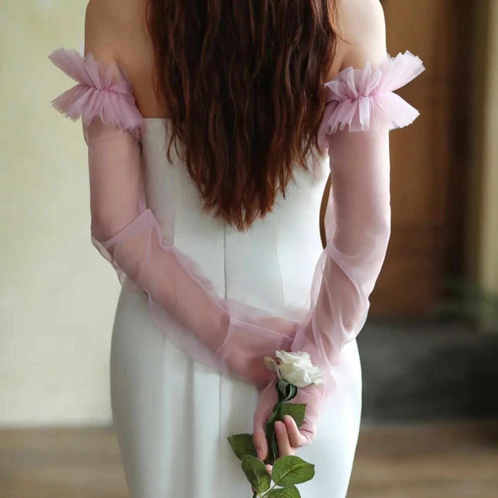 Holy Korean Style Bridal Arm Sleeves Solid Color Breathable Wedding Long Sleeves Yarn Lightweight Pleated Lace Arm Covers Female
Holy Korean Style Bridal Arm Sleeves Solid Color Breathable Wedding Long Sleeves Yarn Lightweight Pleated Lace Arm Covers Female