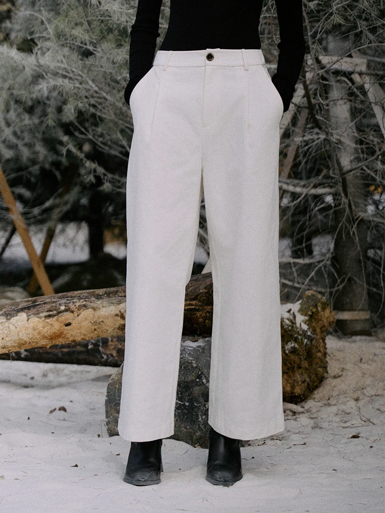 Jicouture Pure Cotton Straight Leg Chic Casual Pants Women's High Waist Wide Leg Nine Points Autumn Winter New Style
Jicouture Pure Cotton Straight Leg Chic Casual Pants Women's High Waist Wide Leg Nine Points Autumn Winter New Style