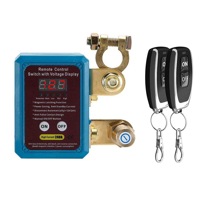 Переключатель 240А, 12 В, дистанционный выключатель аккумулятора со светодиодным дисплеем напряжения, автоматический выключатель питания для автомобиля
Переключатель 240А, 12 В, дистанционный выключатель аккумулятора со светодиодным дисплеем напряжения, автоматический выключатель питания для автомобиля