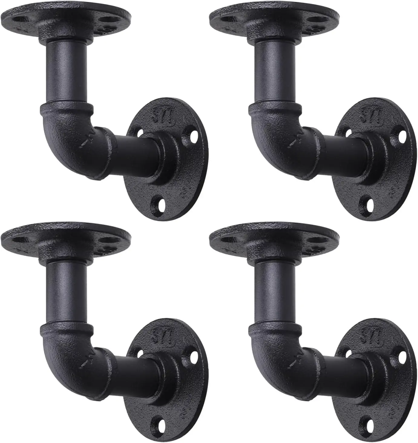 4 Pack Pipe Floating Shelf Bracket Heavy Duty Black Iron L Brackets for Shelves Vintage DIY Wall Mount
4 Pack Pipe Floating Shelf Bracket Heavy Duty Black Iron L Brackets for Shelves Vintage DIY Wall Mount