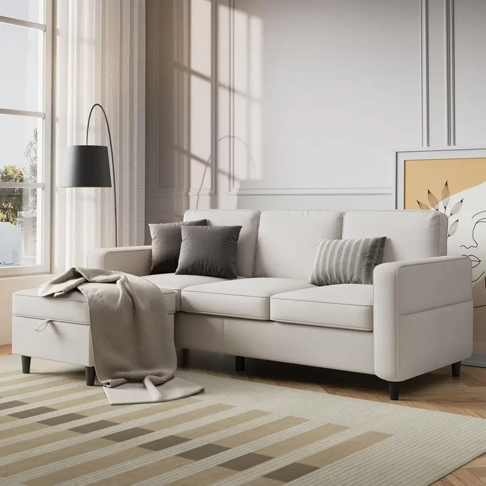 78 L-Shaped Sectional Sofa with Storage Ottoman, Deep Seat Linen Fabric Couch Set for Small Spaces, Pet-Friendly
78 L-Shaped Sectional Sofa with Storage Ottoman, Deep Seat Linen Fabric Couch Set for Small Spaces, Pet-Friendly