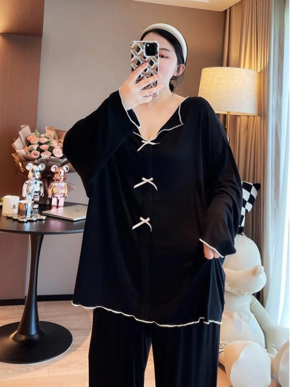 plus Size Comfortable Casual Style Home Clothes Set for Women Loose Fit Meat Concealing Spring Autumn Sleepwear Ensemble
plus Size Comfortable Casual Style Home Clothes Set for Women Loose Fit Meat Concealing Spring Autumn Sleepwear Ensemble