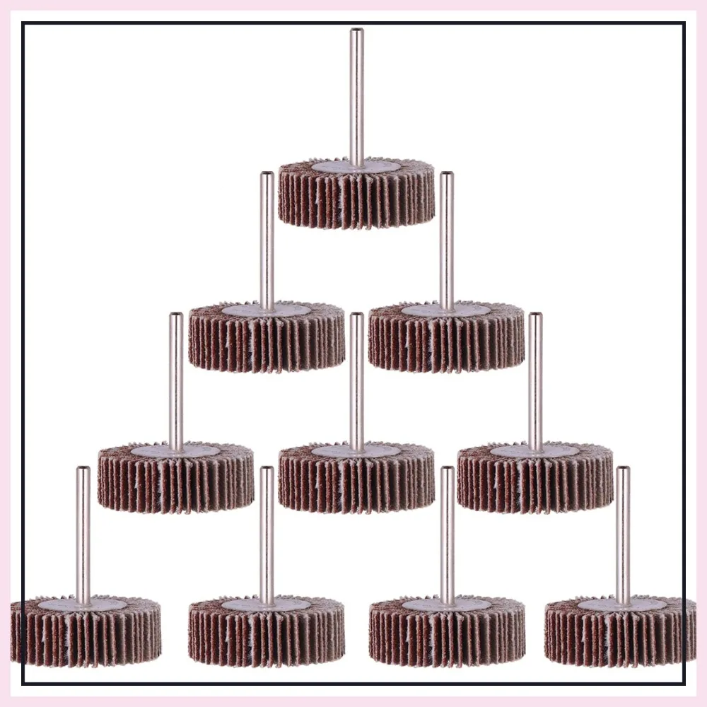 10 Pack Flap Wheel, 120 Grit for Rotary Tools, 1/8 inch Shank (32X10X3)
10 Pack Flap Wheel, 120 Grit for Rotary Tools, 1/8 inch Shank (32X10X3)