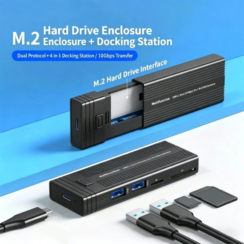 31BA Portable M.2 Drive Case With Heat Dissipation Design Compatibles 2242 to 2280 NVMe PCIe And Drive Enclosure
31BA Portable M.2 Drive Case With Heat Dissipation Design Compatibles 2242 to 2280 NVMe PCIe And Drive Enclosure