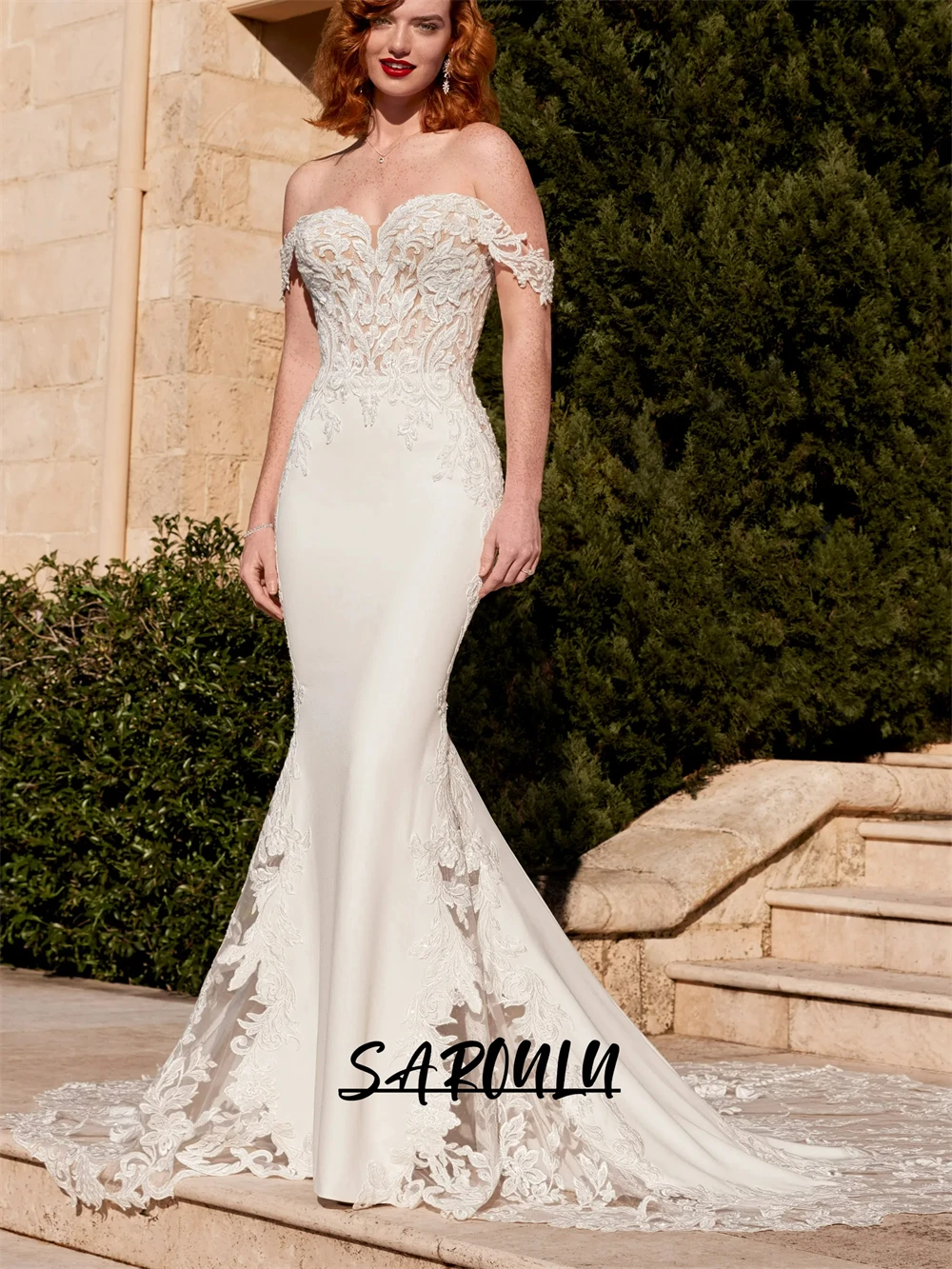 Elegant Lace Mermaid Wedding Dress for Brides 2025 Off the Shoulder Sleeves Illusion Bride Dresses, Customized Bridal Gown
Elegant Lace Mermaid Wedding Dress for Brides 2025 Off the Shoulder Sleeves Illusion Bride Dresses, Customized Bridal Gown