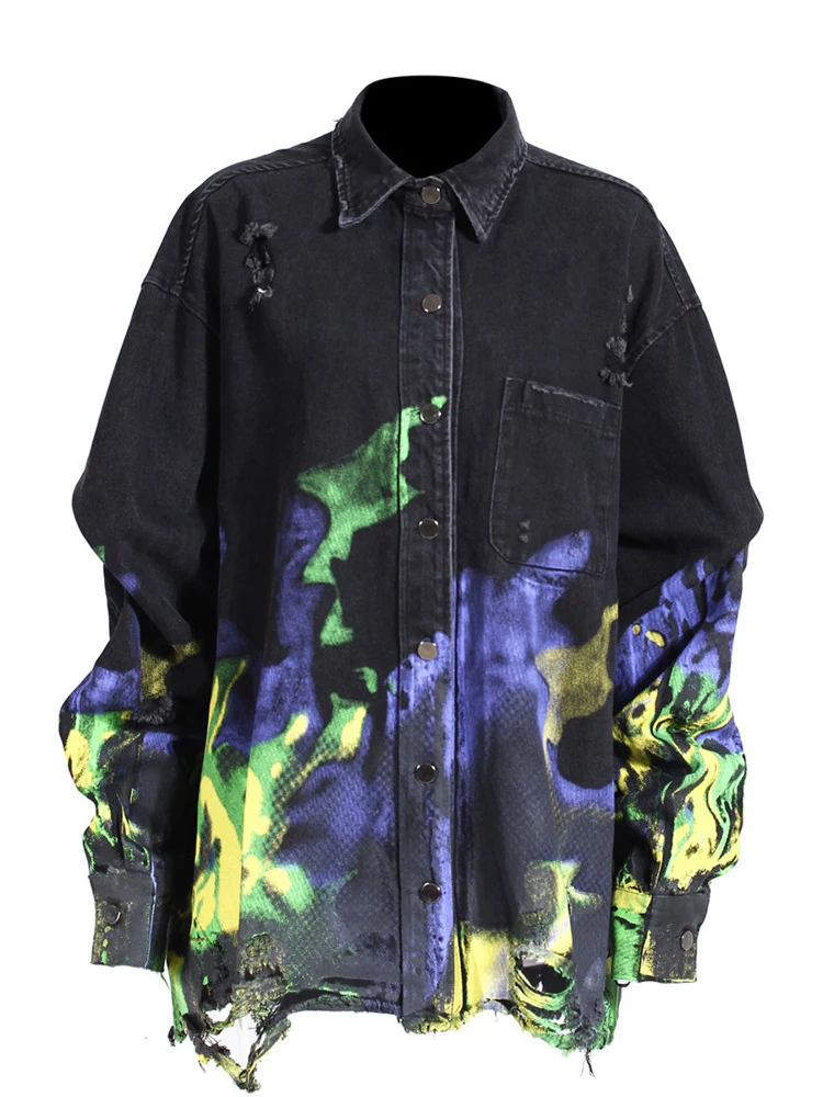 Denim Jacket Women 2022 Spring Autumn New Fashion Trend Lapel Long Sleeve Single-breasted Graffiti Printing Coat Fashion Trend
Denim Jacket Women 2022 Spring Autumn New Fashion Trend Lapel Long Sleeve Single-breasted Graffiti Printing Coat Fashion Trend