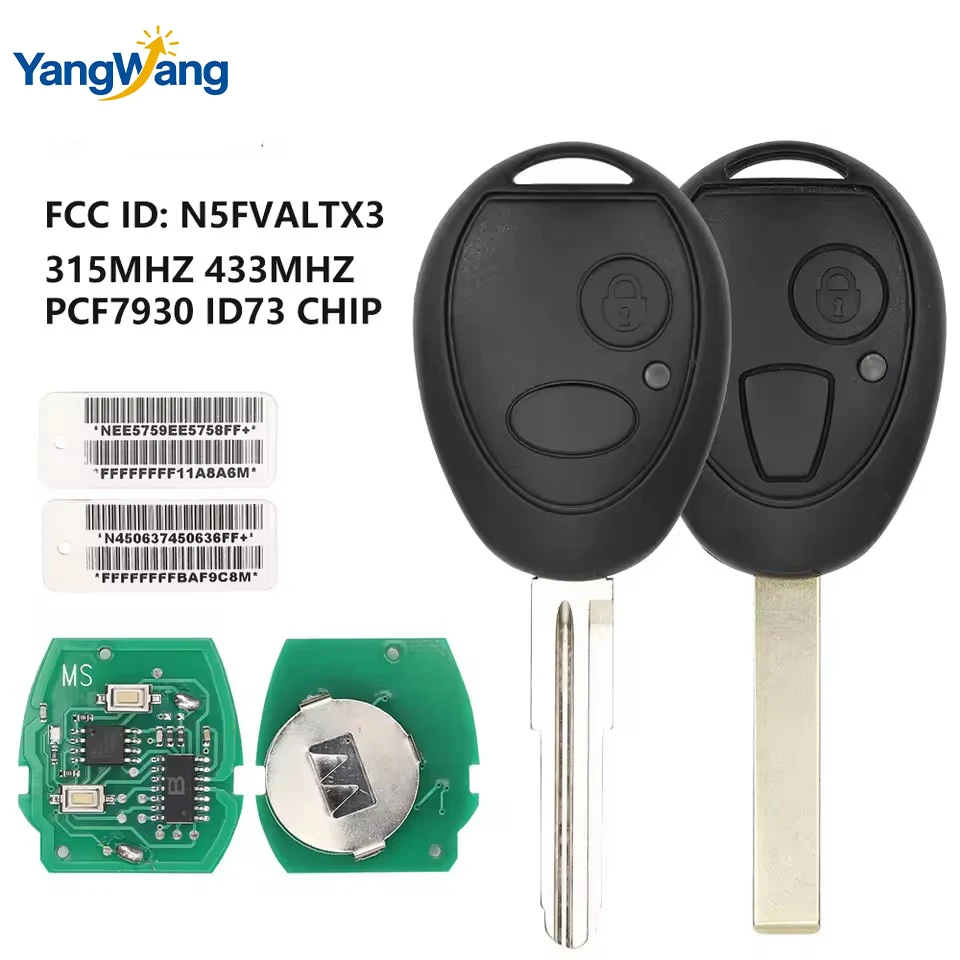 YangWang 2 Button Smart Remote Car Key For Land Rover Discovery 1999-2004 PCF7931AS Chip 315/433Mhz N5FVALTX3 For Mini For MG7
YangWang 2 Button Smart Remote Car Key For Land Rover Discovery 1999-2004 PCF7931AS Chip 315/433Mhz N5FVALTX3 For Mini For MG7