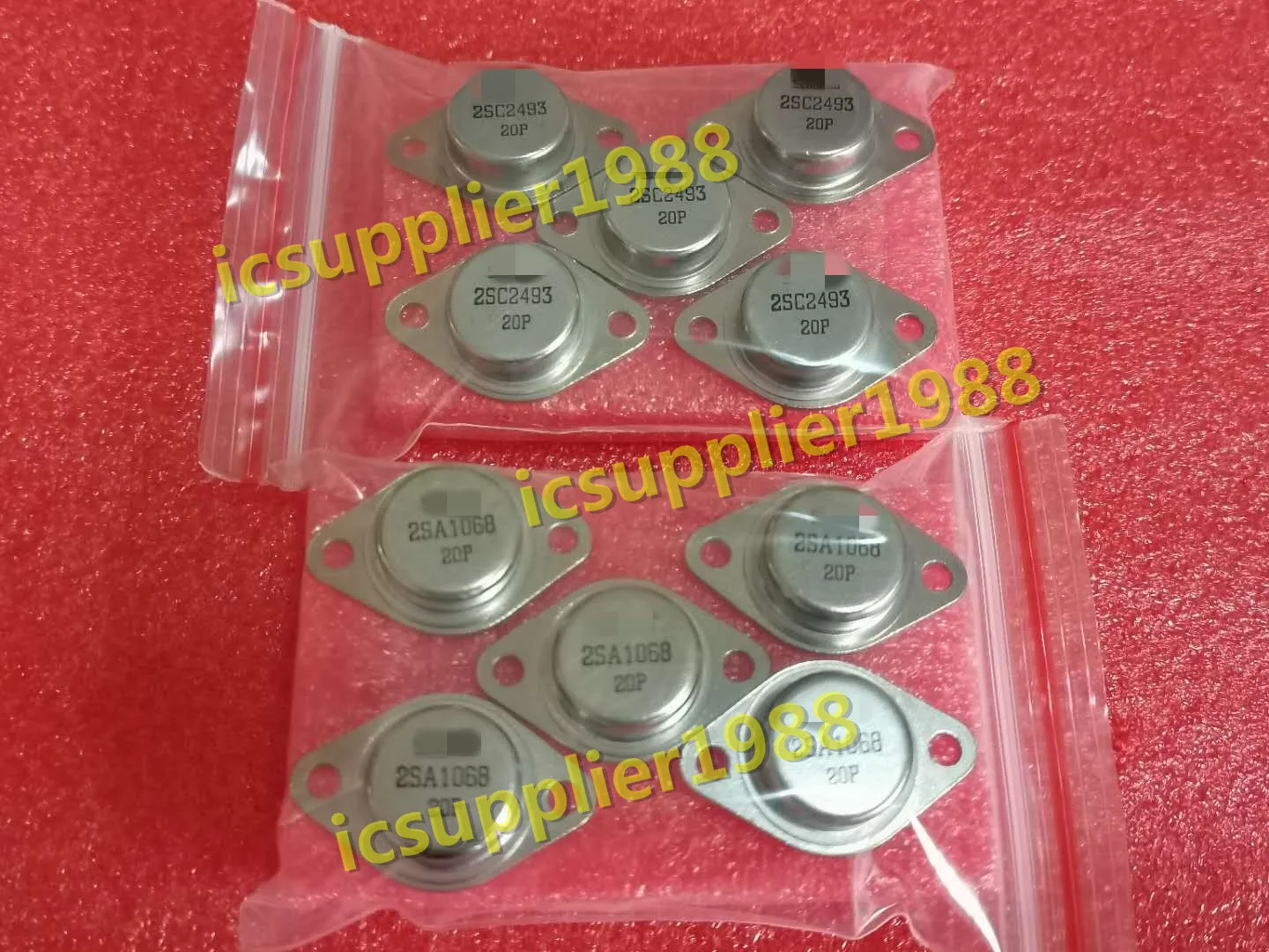 2PCS=1Pair/Lot OR 10PCS/LOT=5Pair 2SC2493 2SA1068 ( 2SC2493 + 2SA1068 ) Transistor TO-3 (1Pair is 1PCS+1PCS) 5Pair=5PCS+5PCS
2PCS=1Pair/Lot OR 10PCS/LOT=5Pair 2SC2493 2SA1068 ( 2SC2493 + 2SA1068 ) Transistor TO-3 (1Pair is 1PCS+1PCS) 5Pair=5PCS+5PCS