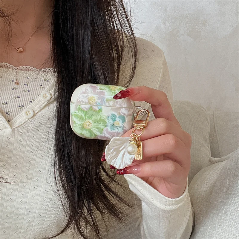 Cute oil painting Flower headphone cover for Airpods Pro2 Airpods 4 3 2 Shell pendant Wireless Bluetooth earphone cover Keychain
Cute oil painting Flower headphone cover for Airpods Pro2 Airpods 4 3 2 Shell pendant Wireless Bluetooth earphone cover Keychain