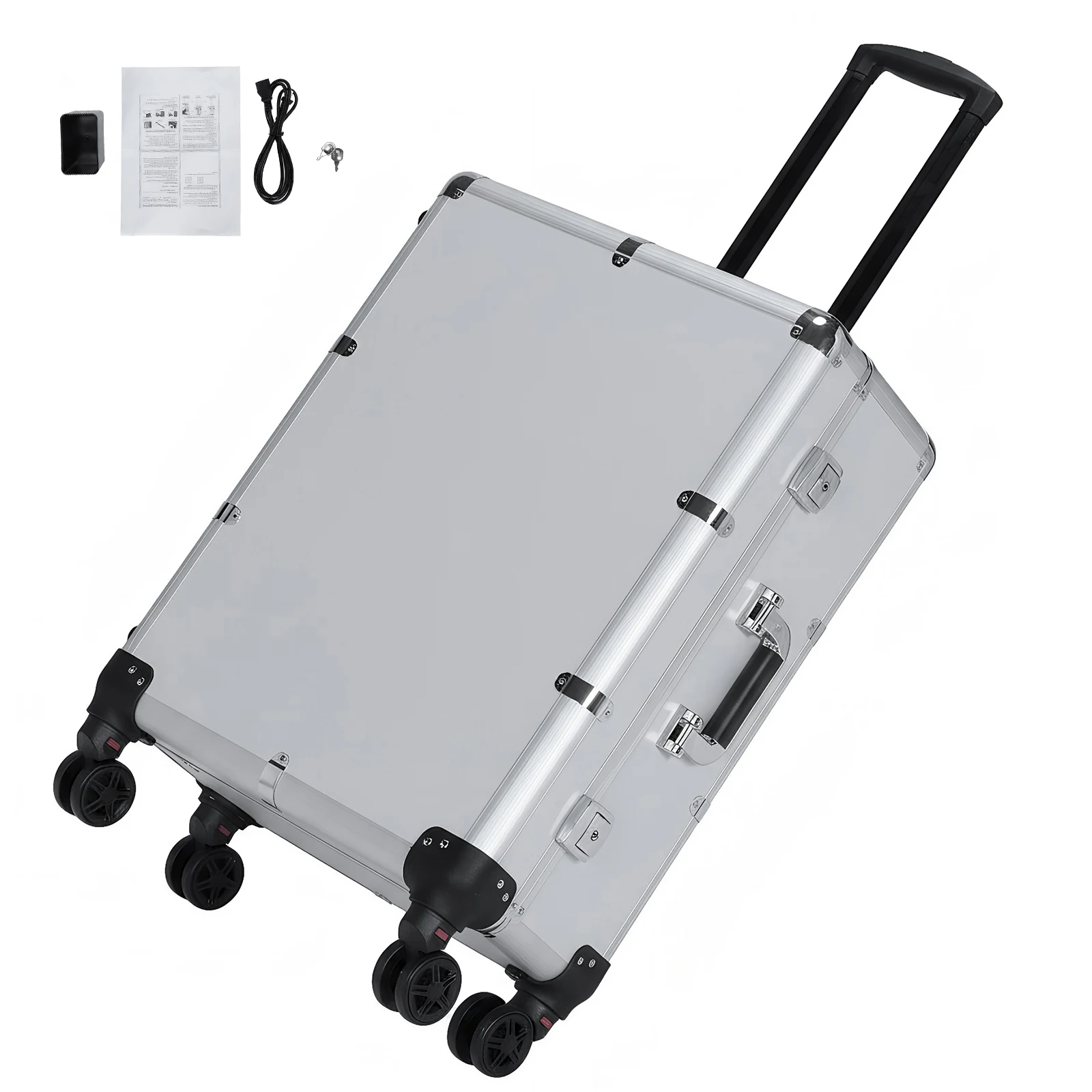 Rolling Travel Cosmetic Organizer Box with Mirror and Lights Studio Free Standing Case with Wheels Stands for Women and Girls
Rolling Travel Cosmetic Organizer Box with Mirror and Lights Studio Free Standing Case with Wheels Stands for Women and Girls