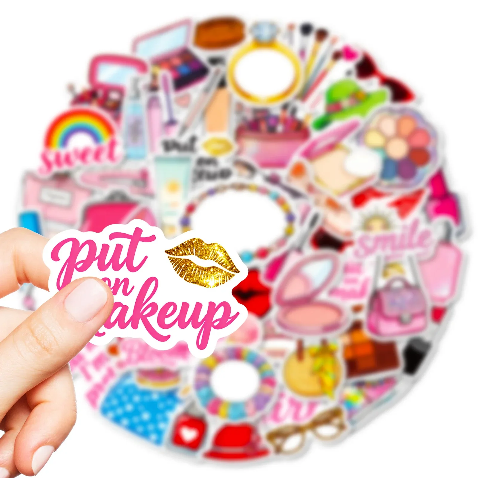 56PCS Makeup Series Cartoon Stickers Creative Graffiti Decal DIY Luggage Phone Guitar Scrapbook Waterproof Sticker Kid Toys
56PCS Makeup Series Cartoon Stickers Creative Graffiti Decal DIY Luggage Phone Guitar Scrapbook Waterproof Sticker Kid Toys