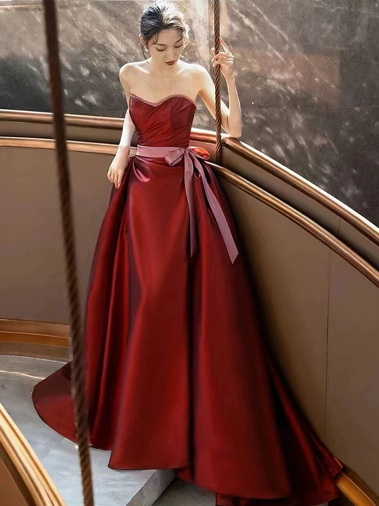 Simple Red Cocktail Dresses Pleated A-line Sleeveless Satin Ribbon Bow Elegant Formal Occaison Graduation Party Gown New
Simple Red Cocktail Dresses Pleated A-line Sleeveless Satin Ribbon Bow Elegant Formal Occaison Graduation Party Gown New