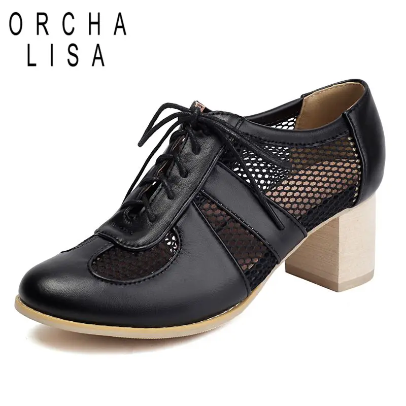 ORCHA LISA 2025 Leisure Women Pumps Round Toe Block Heels 5.5cm Lace Up Breathable Mesh Mixed Big Size 41 42 43 Soft Daily Shoes
ORCHA LISA 2025 Leisure Women Pumps Round Toe Block Heels 5.5cm Lace Up Breathable Mesh Mixed Big Size 41 42 43 Soft Daily Shoes