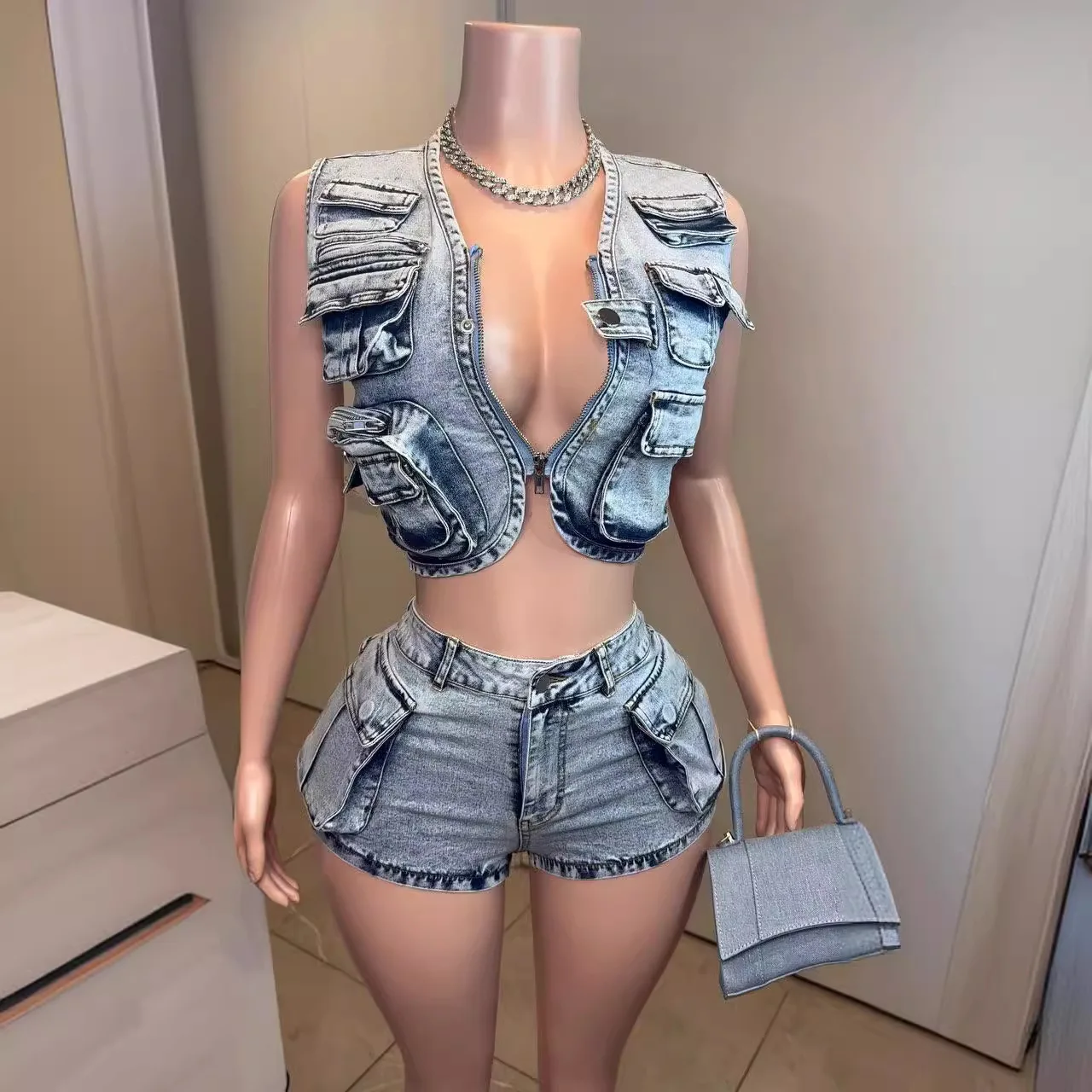 Denim Jackets Coats Summer Two Piece Pant Sets Biker Shorts Suits Sets Cropped jean Jackets Tracksuit Sexy Outfits Y2K Fashion
Denim Jackets Coats Summer Two Piece Pant Sets Biker Shorts Suits Sets Cropped jean Jackets Tracksuit Sexy Outfits Y2K Fashion
