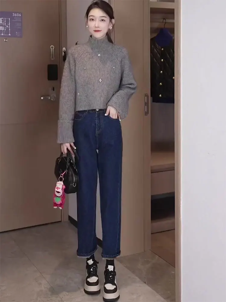 Oajer Flagip Store Women's Straight Leg Fce Lined Jeans Autumn Winter Wide Leg Slimming Long Trousers High Waist Deep Color
Oajer Flagip Store Women's Straight Leg Fce Lined Jeans Autumn Winter Wide Leg Slimming Long Trousers High Waist Deep Color