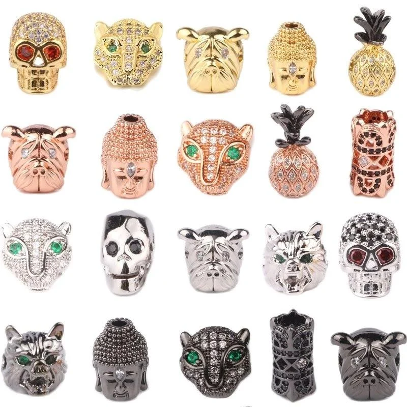 3pcs Micro Pave Zircon Beads Helmet Wolf Buddha Skull Bead DIY Bracelet Necklace Design Jewelry Crafts Charms Making Accessory
3pcs Micro Pave Zircon Beads Helmet Wolf Buddha Skull Bead DIY Bracelet Necklace Design Jewelry Crafts Charms Making Accessory