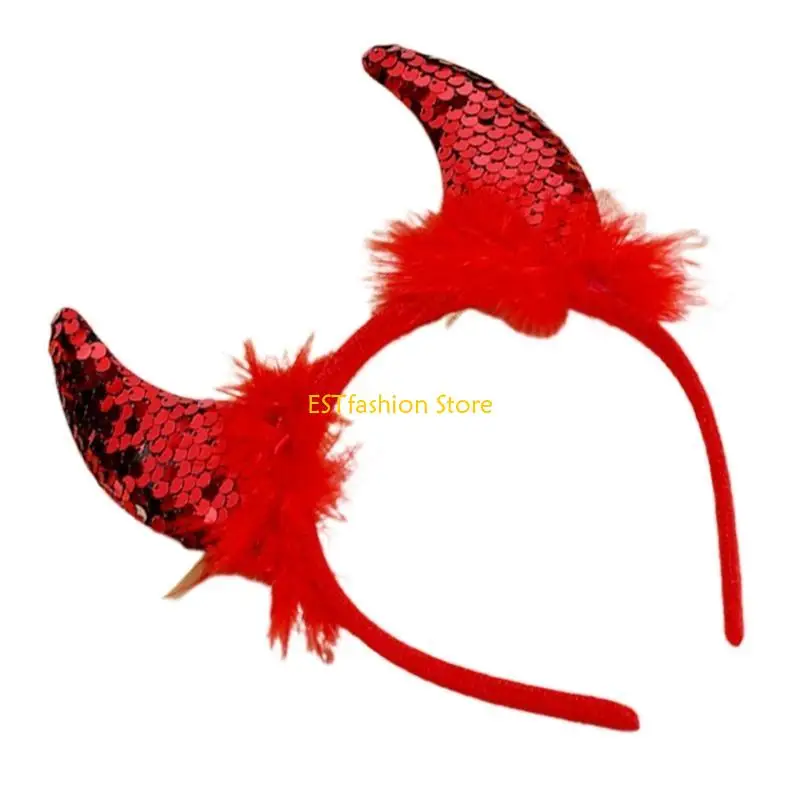 Y5GC Girls Ox Horn Crown Headbands Animal Hair Band Hair Hoop Halloween Headwear Gift
Y5GC Girls Ox Horn Crown Headbands Animal Hair Band Hair Hoop Halloween Headwear Gift