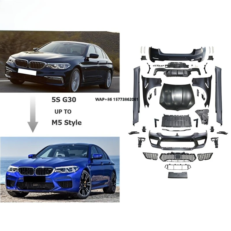 M5 Style Body Kit for 5 Series G30 PP Car Accessories Car Bumpers Hood Fender Ducts Rear Fenders Auto Tuning Parts
M5 Style Body Kit for 5 Series G30 PP Car Accessories Car Bumpers Hood Fender Ducts Rear Fenders Auto Tuning Parts