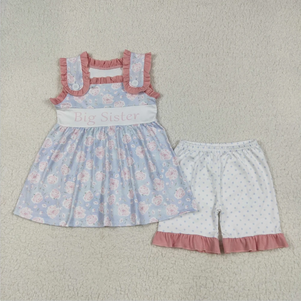 RTS fashion children Shorts Set baby girl Clothes Sleeveless Pink Floral Big Sister Tunic Polka Dot Clothes Sets Baby Girls Sets
RTS fashion children Shorts Set baby girl Clothes Sleeveless Pink Floral Big Sister Tunic Polka Dot Clothes Sets Baby Girls Sets
