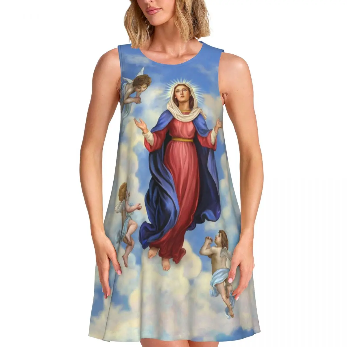 Custom Women's Summer Sleeveless Dresses Virgin Mary Casual Sundresses Beach Cover Ups Sleeveless For Beach Travels Dress
Custom Women's Summer Sleeveless Dresses Virgin Mary Casual Sundresses Beach Cover Ups Sleeveless For Beach Travels Dress