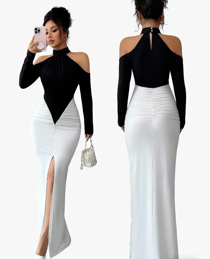 Y6073 European and American women's clothing 2026 new style temperament sexy hanging neck pleated contrasting slim fit jumpsuit
Y6073 European and American women's clothing 2026 new style temperament sexy hanging neck pleated contrasting slim fit jumpsuit