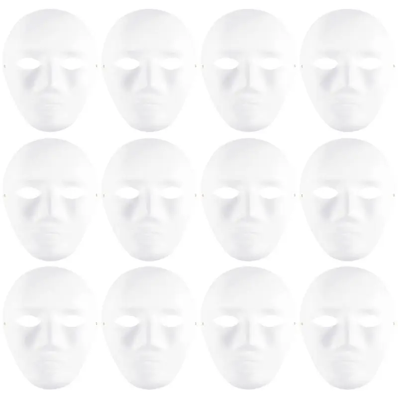 ABUL-White Mask,12Pcs Halloween Full Face Mask Blank DIY Mask Dance Cosplay Party Plain Masquerade Paper Mask To Decorate
ABUL-White Mask,12Pcs Halloween Full Face Mask Blank DIY Mask Dance Cosplay Party Plain Masquerade Paper Mask To Decorate